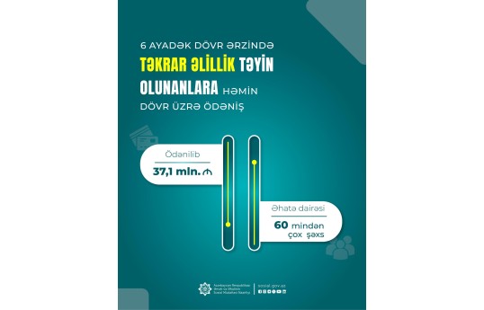 Təkrar əlillik təyin edilmiş 60 mindən çox şəxsə ödənilən vəsait açıqlanıb