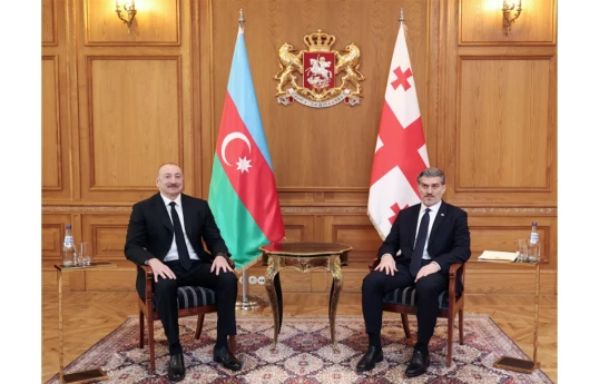 Prezident İlham Əliyev, Gürcüstan Prezidenti Mixeil Kavelaşvili