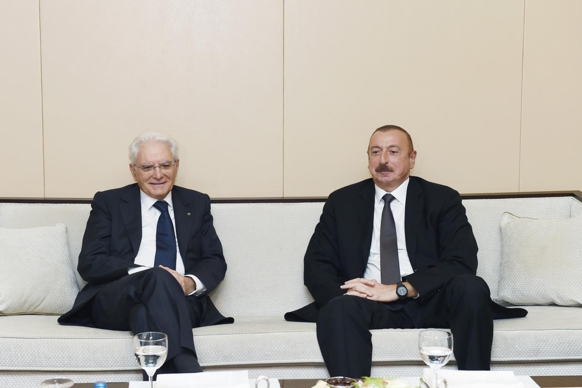 İtaliya Prezidenti Sercio Mattarella və Azərbaycanın Prezidenti İlham Əliyev