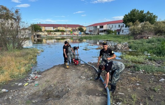FHN: Yağışların fəsadlarının aradan qaldırılması ilə bağlı tədbirlər davam etdirilir- VİDEO  - FOTO 