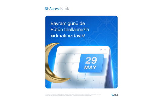 AccessBank qeyri-iş günündə müştərilərinə xidmət göstərəcək