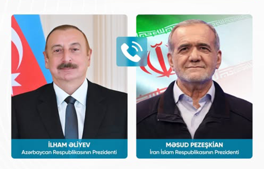 Azərbaycan Respublikasının Prezidenti İlham Əliyev, İran İslam Respublikasının Prezidenti Məsud Pezeşkian
