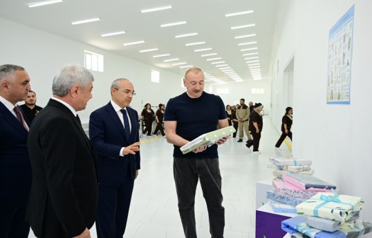 Xocalı şəhərində “Qarabağ Tekstil Evi” MMC istifadəyə verilib - FOTO 