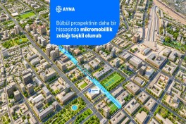 Bülbül prospektinin daha bir hissəsində mikromobillik zolağı təşkil olunub - FOTO 