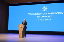 Yeni Azərbaycan Partiyasının VIII Qurultayı keçirilir, Prezident çıxış edib - YENİLƏNİB-1