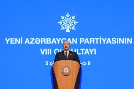 Yeni Azərbaycan Partiyasının VIII Qurultayı keçirilir, Prezident çıxış edib - YENİLƏNİB-1