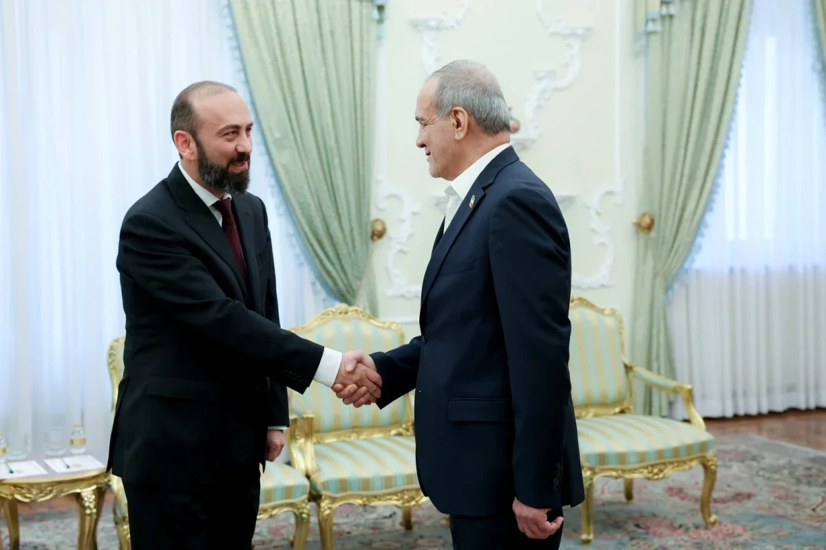 Ermənistanın xarici işlər naziri Ararat Mirzoyan və İran Prezidenti Məsud Pezeşkian