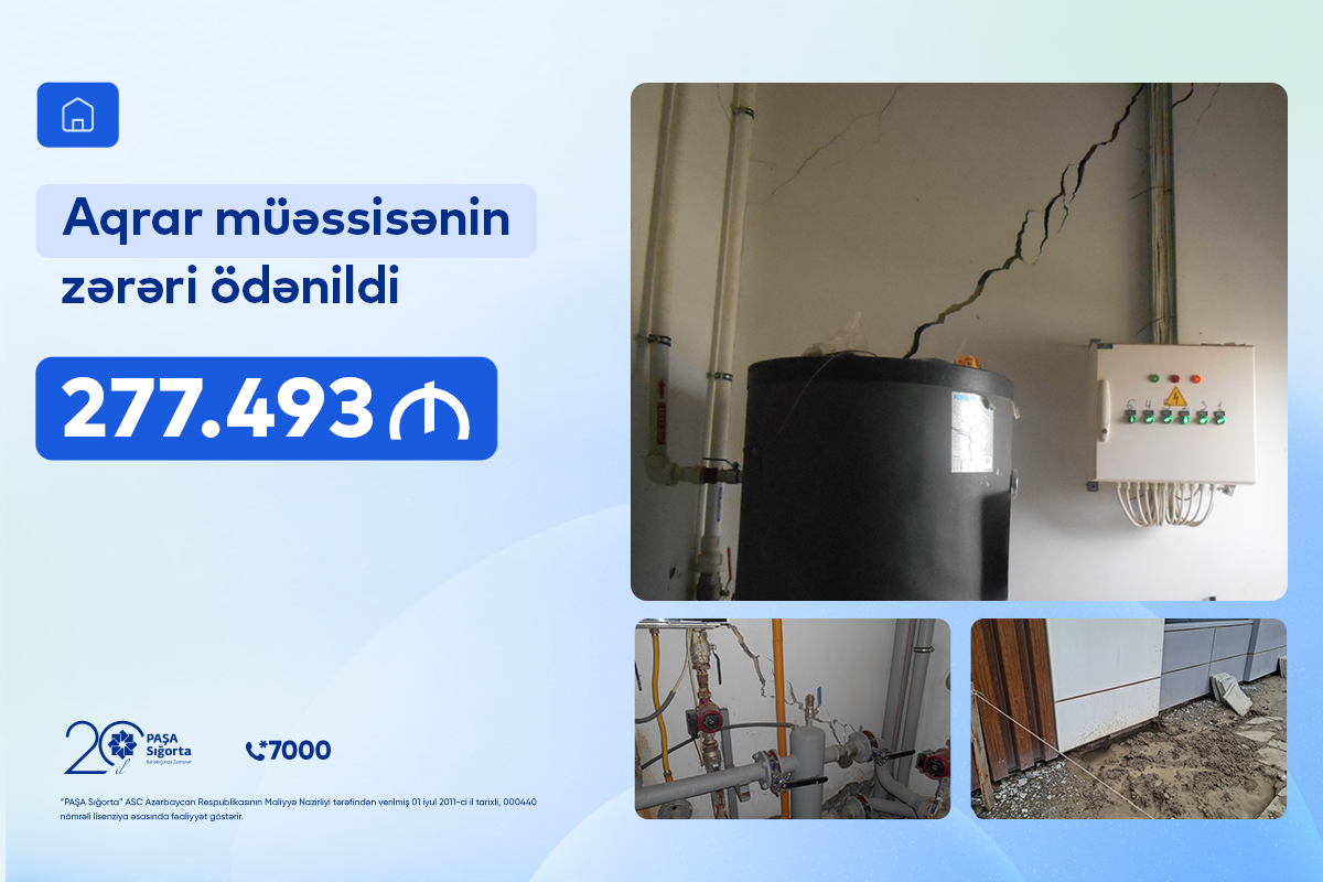 “PAŞA Sığorta” aqrar müəssisənin 280 min manata yaxın zərərini ödəyib