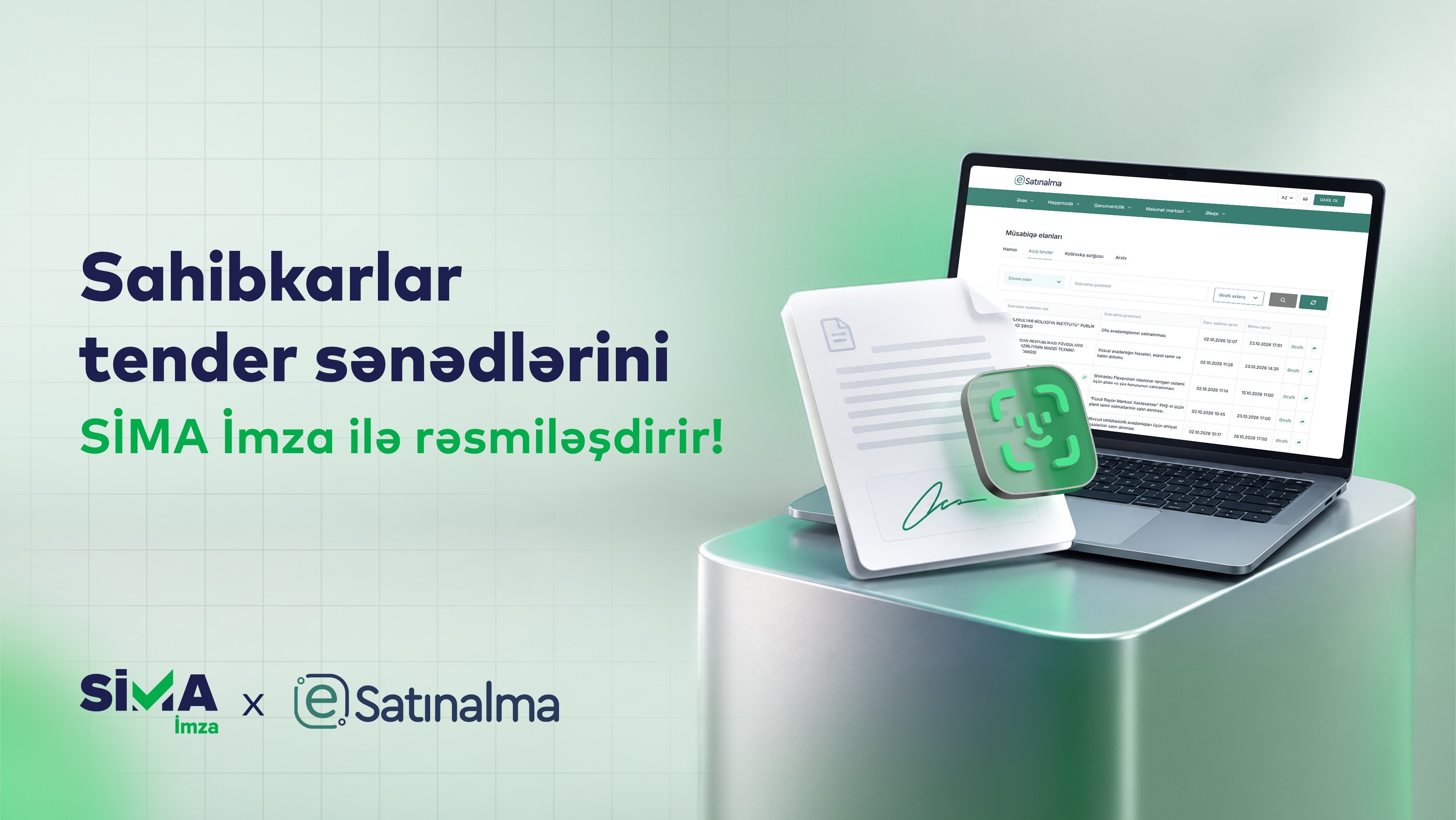 Sahibkarlar “Etender.gov.az” portalında sənədləri “SİMA İmza” ilə imzalayacaq