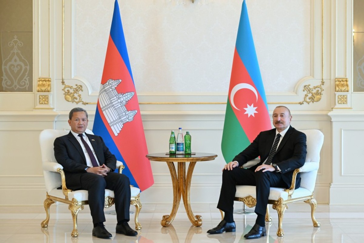 Kamboca Krallığının Baş naziri Hun Manet və Azərbaycan Prezidenti İlham Əliyev