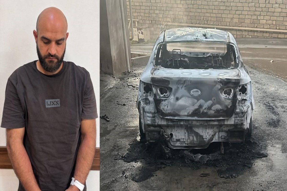 Man arrested for setting school principal’s car on fire in Garadagh - <span class="red_color">MOMENT OF INCIDENT