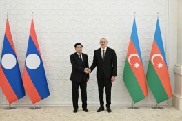 Laos Prezidentinin Bakıda rəsmi qarşılanma mərasimi olub