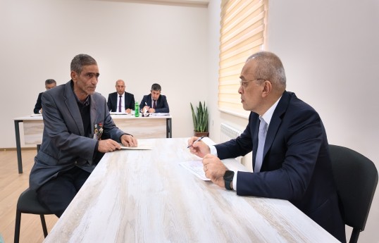 Azərbaycan Dövlət Su Ehtiyatları Agentliyinin sədri Cəbrayıl şəhərində vətəndaşlarla görüşüb