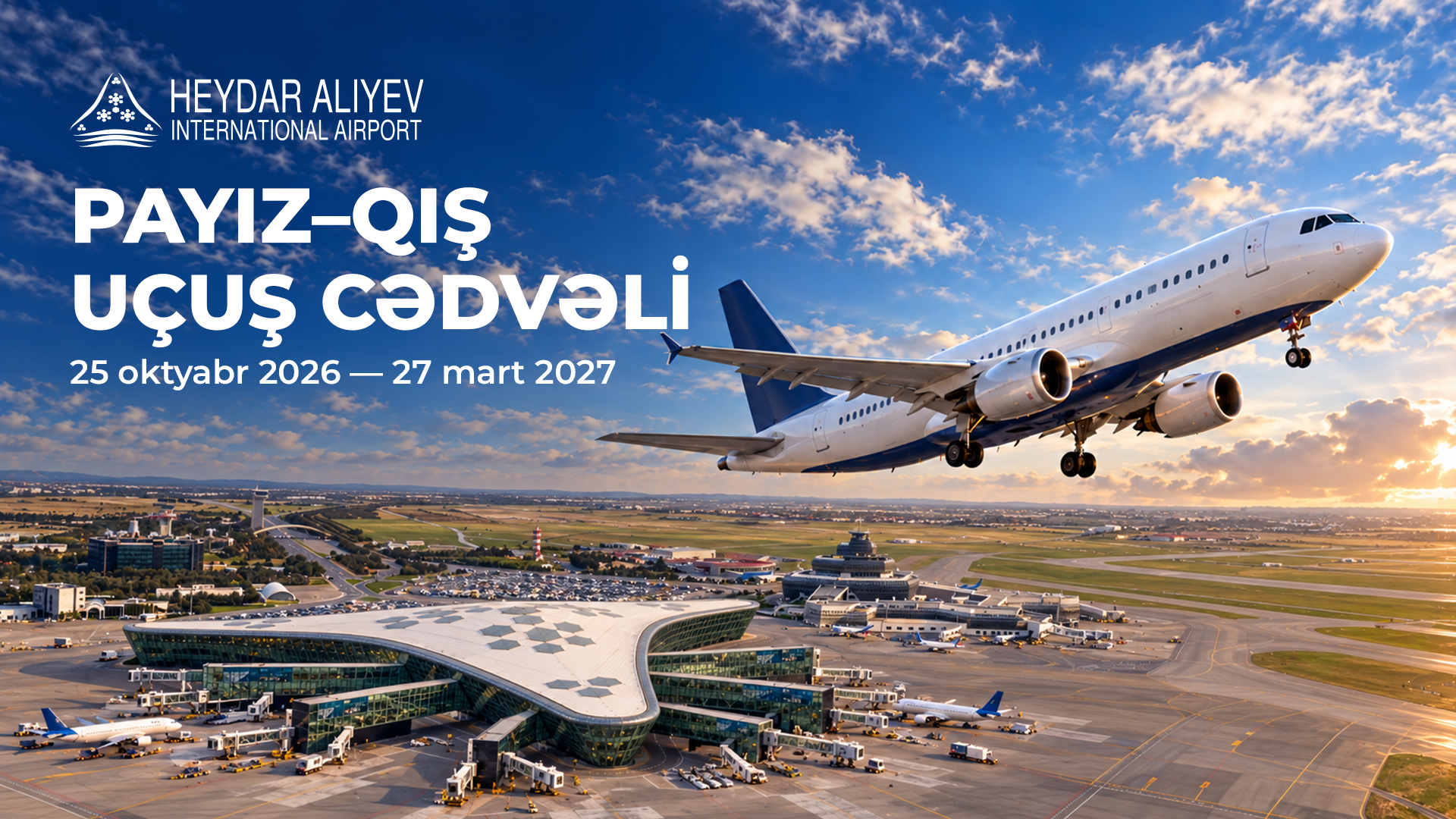 Heydər Əliyev Beynəlxalq Aeroportu payız-qış uçuş cədvəlinə keçir