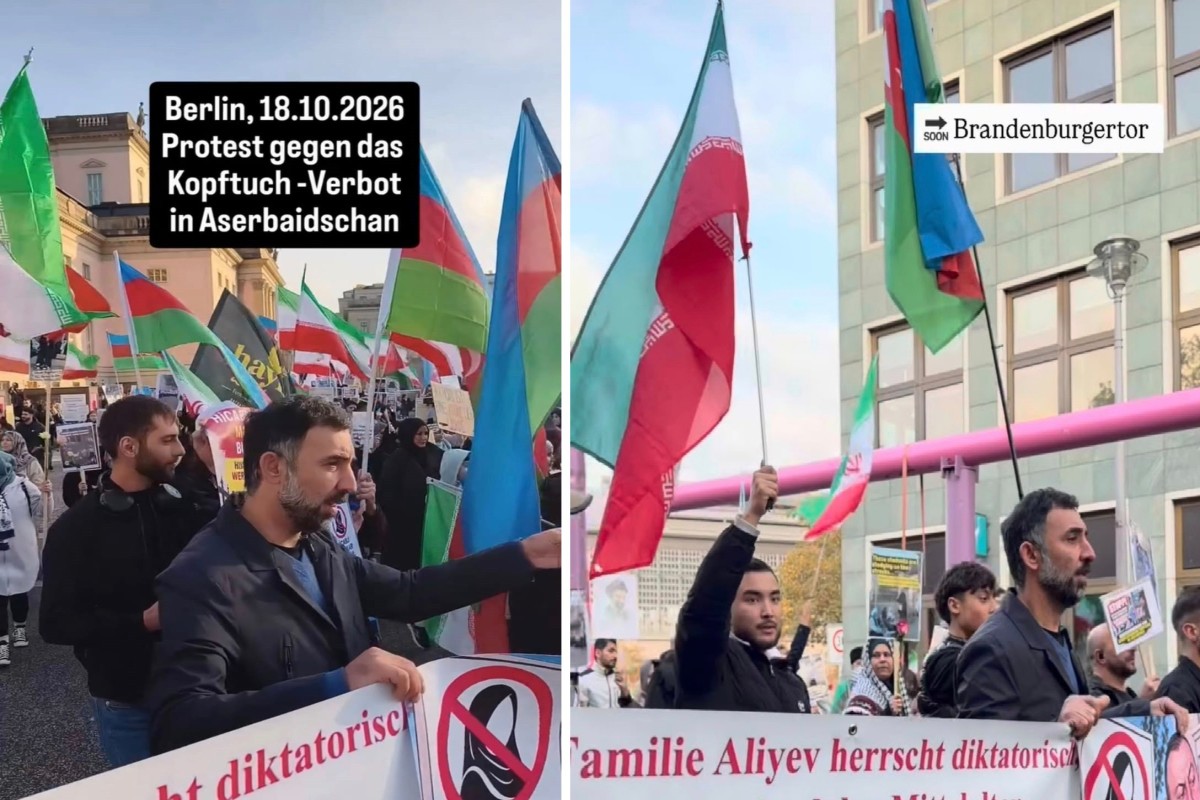 Azərbaycan himni altında İran bayraqları: Almaniyadakı aksiyanın arxasında hansı maraqlar dayanır? – <span class="red_color">TƏHLİL