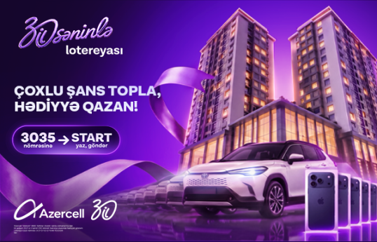 Azercell-in yubiley lotereyasında Fakturasız xətt abunəçiləri üçün hər həftə 7 iPhone və bir Toyota Corolla Cross uduşa çıxarılır!