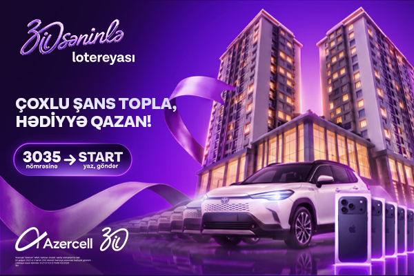Azercell-in yubiley lotereyasında Fakturasız xətt abunəçiləri üçün hər həftə 7 iPhone və bir Toyota Corolla Cross uduşa çıxarılır!