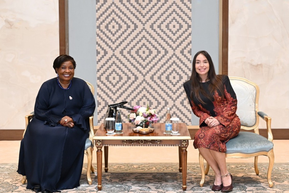 Auxillia Mnangagwa, First Lady of the Republic of Zimbabwe and  Leyla Aliyeva, Vice-President of the Heydar Aliyev Foundation