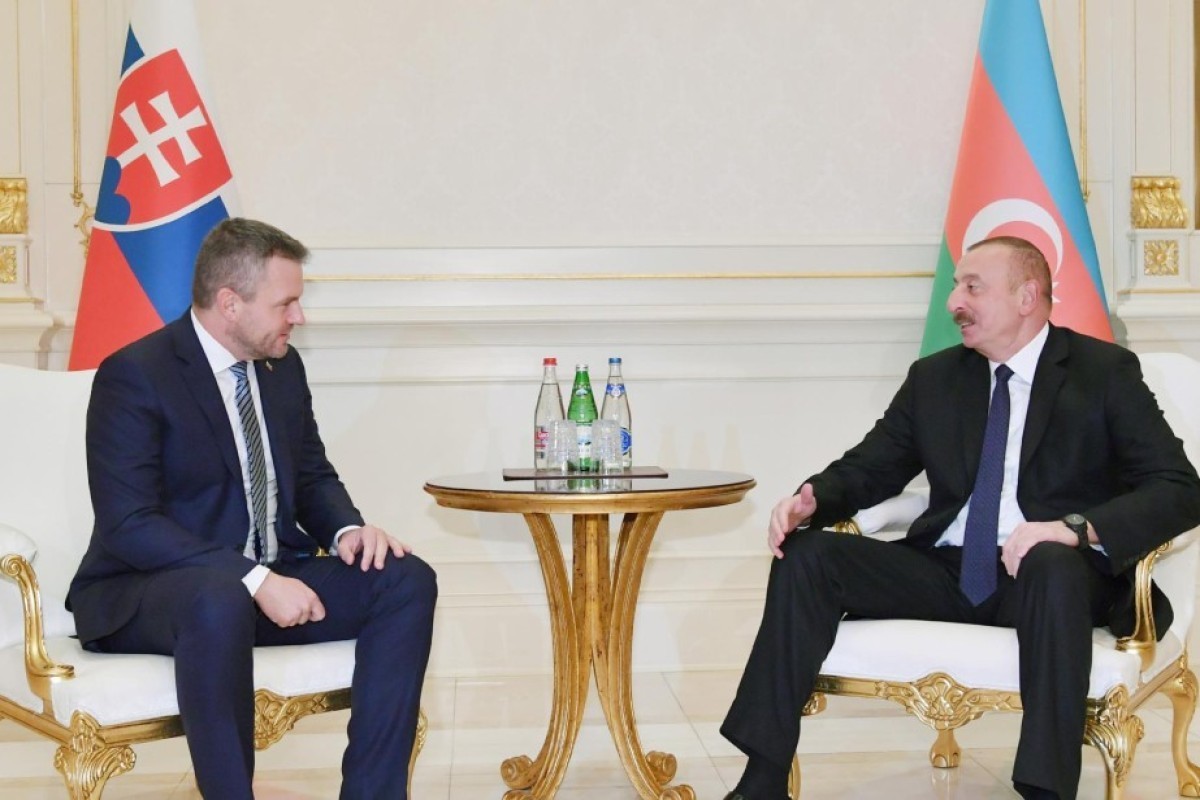 President of the Slovak Republic Peter Pellegrini  and Ilham Aliyev, President of the Republic of Azerbaijan