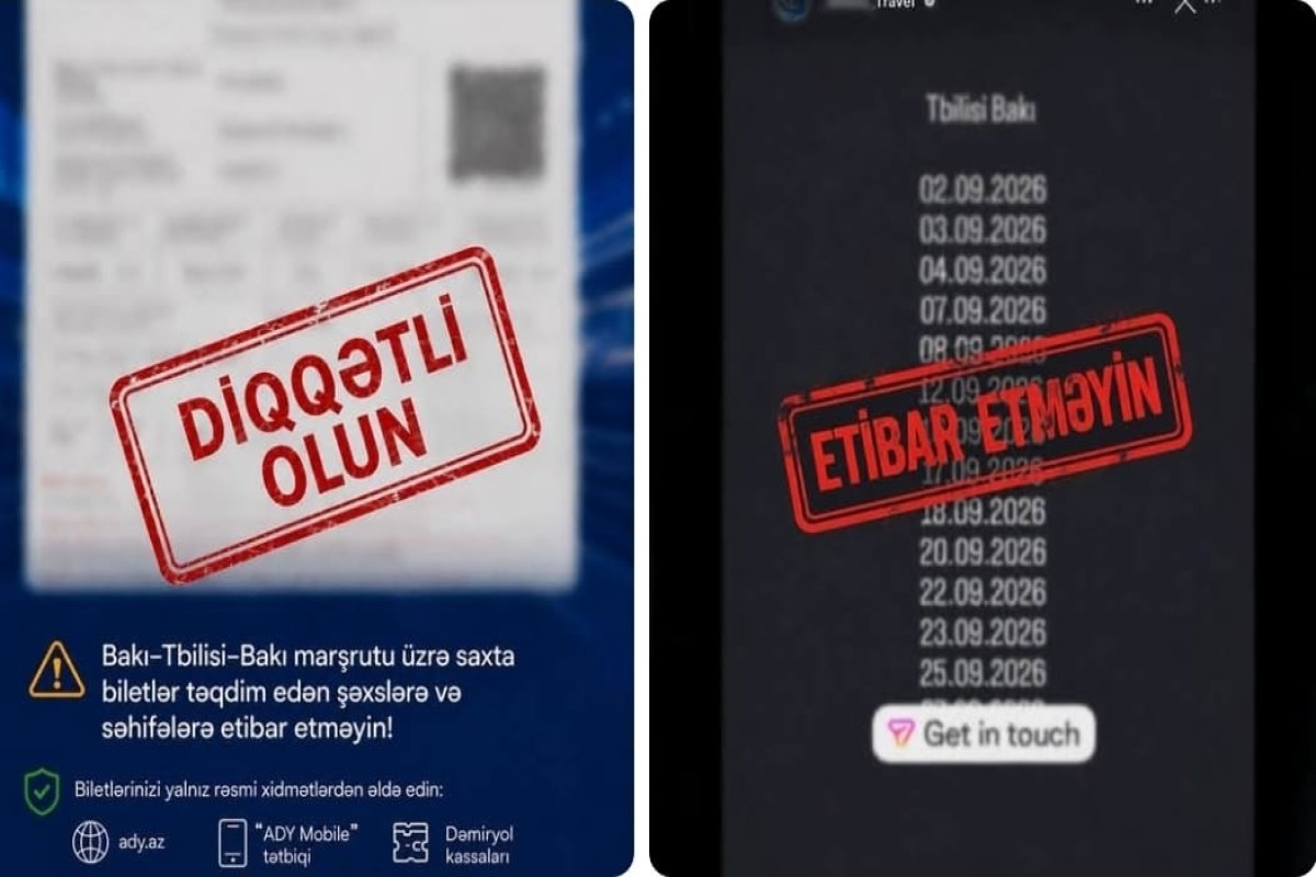 ADY Bakı–Tbilisi–Bakı qatarına saxta bilet satışı ilə bağlı xəbərdarlıq edib
