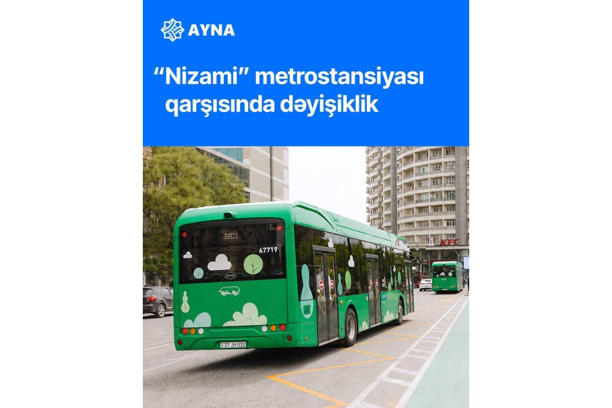 “Nizami” metrostansiyası qarşısında avtobus dayanacağı ərazisi uzadılıb