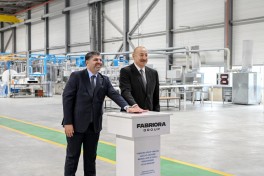 Prezident Qaradağda kağız və gigiyenik məhsulların istehsalı müəssisəsinin açılışında iştirak edib