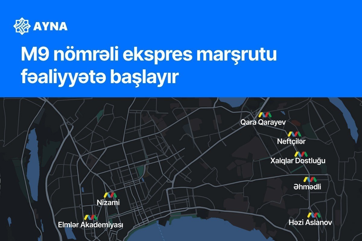 В Баку запускается экспресс-маршрут №M9