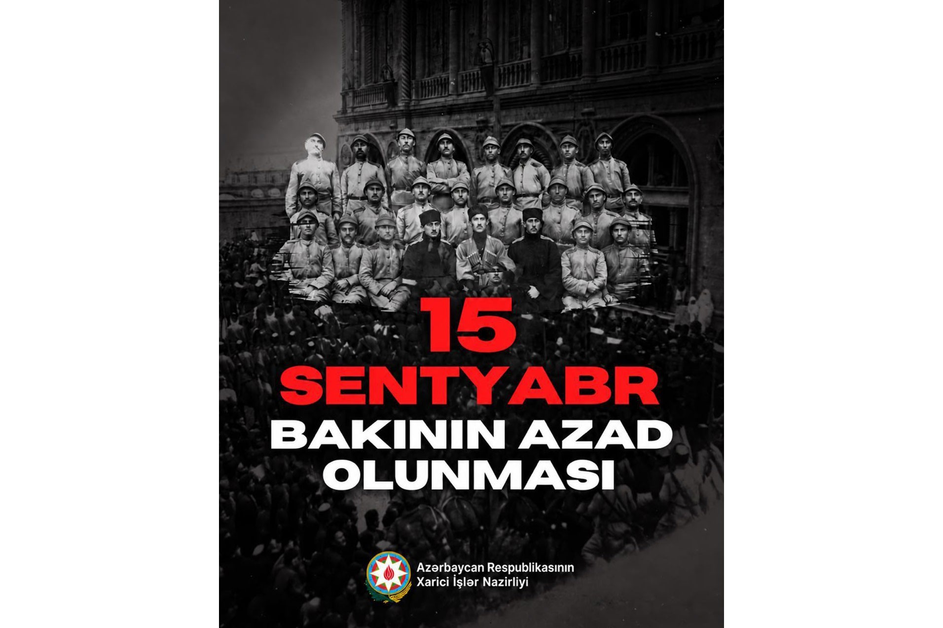 XİN Bakının işğaldan azad edilməsinin ildönümü ilə bağlı paylaşım edib