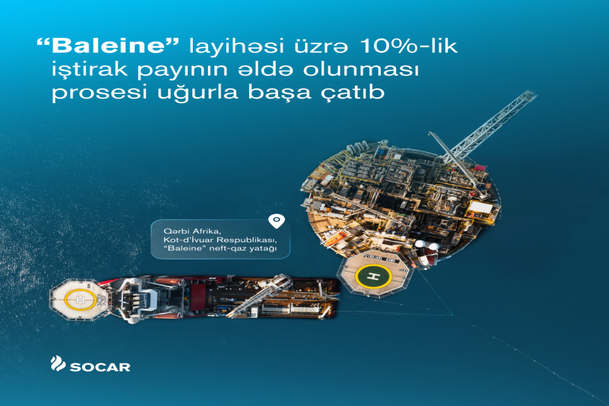 SOCAR tərəfindən “Baleine” layihəsi üzrə 10%-lik iştirak payının əldə olunması prosesi başa çatıb