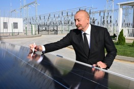 Prezident İlham Əliyev “Qobustan” Günəş Elektrik Stansiyasının açılışında iştirak edib