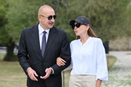 Prezident Şamaxıda Pir Ömər Sultan ziyarətgahında aparılan konservasiya işləri ilə tanış olub - YENİLƏNİB  - FOTO 