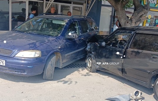 Şəmkirdə 3 avtomobil toqquşub - FOTO 