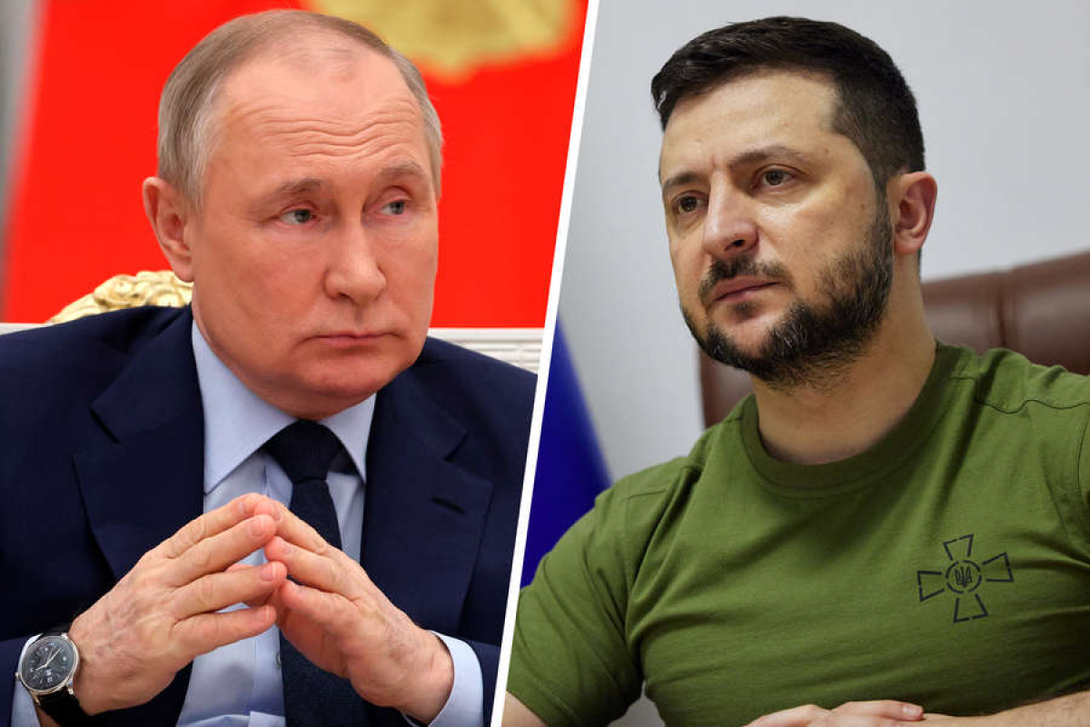 ​​​​​​​Rusiya Prezidenti Vladimir Putin və Ukrayna Prezidenti Volodimir Zelenski