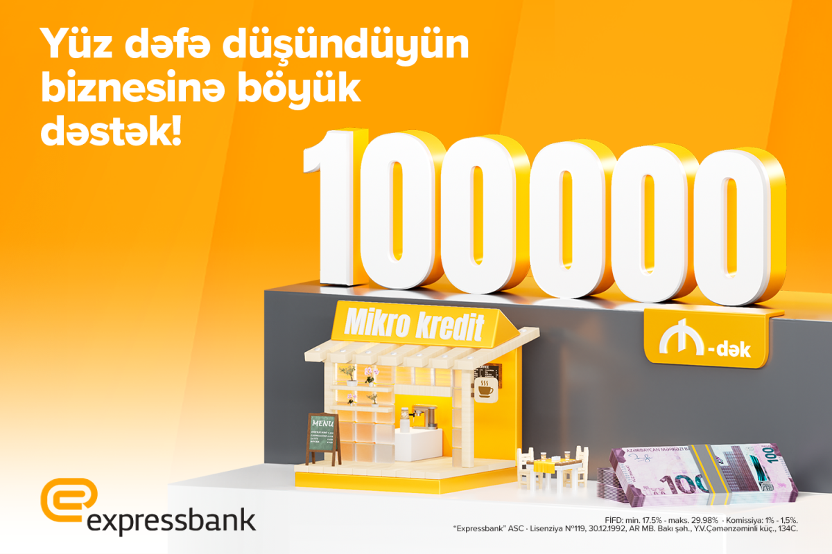 Expressbank sahibkarlara 100 000 AZN-dək mikro kredit təklif edir