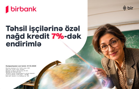 Təhsil işçilərinə nağd pul kreditində 7%-dək endirim