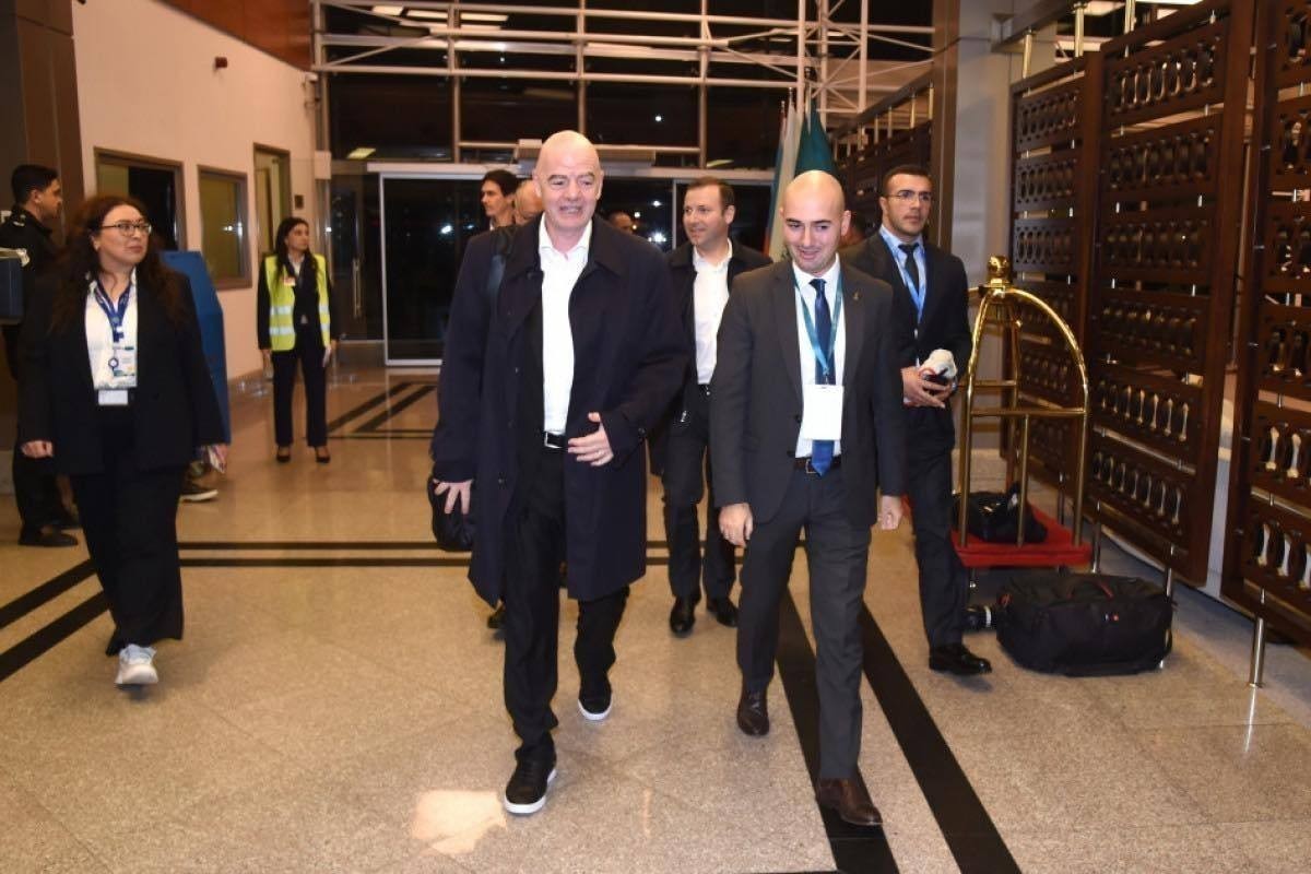FIFA President Gianni Infantino arrives in Baku