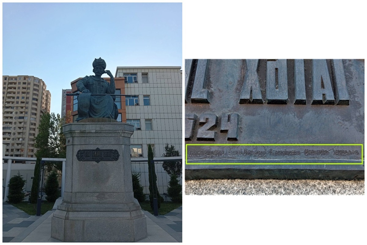 Dövlət Xidməti Xətainin heykəlinin lövhə hissəsindəki yazı ilə bağlı məsələni araşdırır