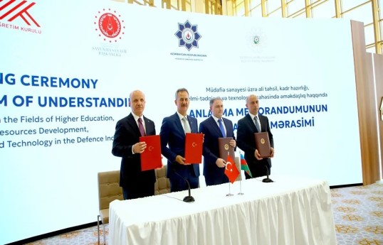 Azərbaycan və Türkiyə arasında müdafiə sənayesi üzrə əməkdaşlıq memorandumu imzalanıb